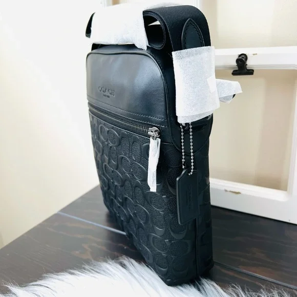 COACH Men’s Houston Flight Bag Signature Leather - Picture 3 of 11